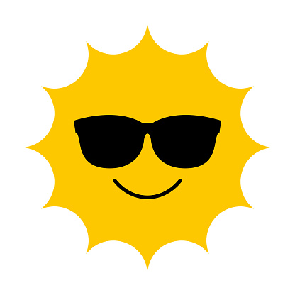 Vector Cartoon Sun With Sunglasses Illustration