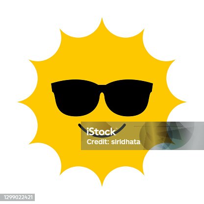 istock Vector Cartoon Sun With Sunglasses Illustration 1299022421