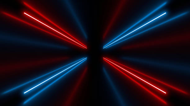 istock Sci Fy neon lamps in a dark tunnel. Reflections on the floor and walls. 3d rendering image. 1299022423