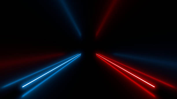 istock Sci Fy neon lamps in a dark tunnel. Reflections on the floor and walls. 3d rendering image. 1299022486
