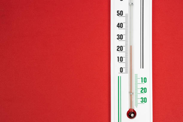 istock climate celsius thermometer isolated on red background. meteorology concept 1299025646