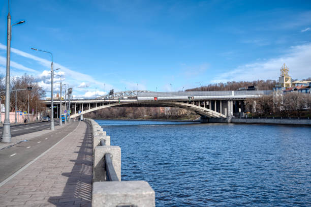 istock Andreevsky bridge moscow. Bridge structures over the Moscow river 1299028281