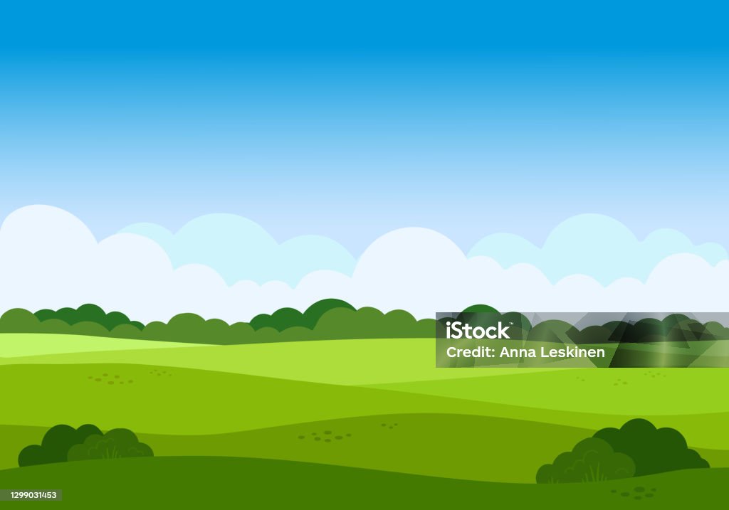Ilustración de Paisaje De Prado De Dibujos Animados Vectoriales Con Hierba Cielo Azul Con Nubes Blancas Paisaje De Valle Plano Campo Verde Vacío Con Árboles En El Día Soleado De Verano Paisaje Ilustración de Paisaje De Prado De Dibujos Animados Vectoriales Con Hierba Cielo Azul Con Nubes Blancas Paisaje De Valle Plano Campo Verde Vacío Con Árboles En El Día Soleado De Verano Paisaje