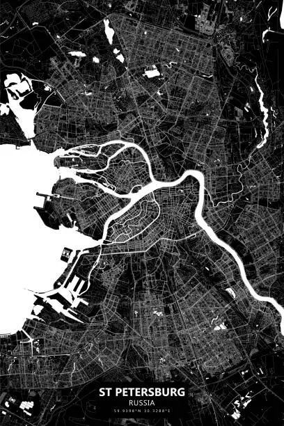 Vector illustration of Saint Petersburg, Russia Vector Map