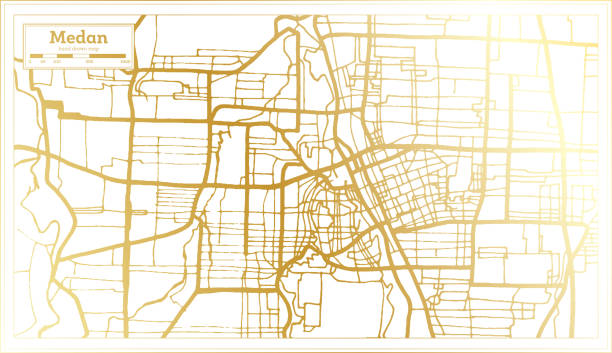 istock Medan Indonesia City Map in Retro Style in Golden Color. Outline Map. 1299034773