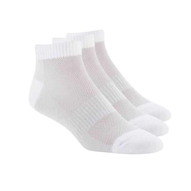 istock White color short mini socks mockup for design isolated on white background. Set of short socks for sports as mock up and label for advertising, logo, branding. Pair sport cotton socks. 1299037088