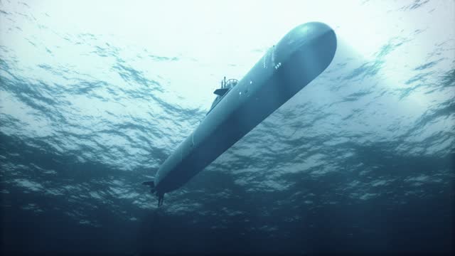 Submarine Passing Overhead in Shallow Water