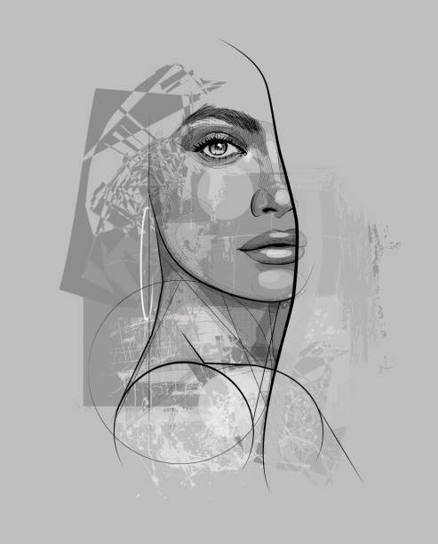 istock Beautiful young sexy woman in sketch style 1299041446