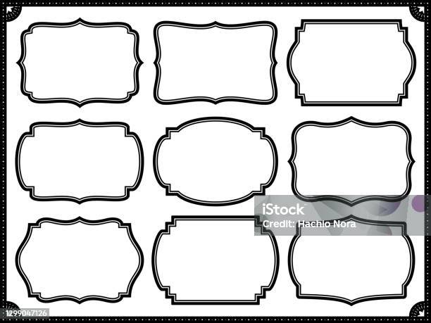 Classic Label Frame Design Set Of Classic Label Style Frames Stock Illustration - Download ...