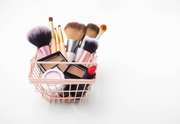 istock Cosmetic products in shopping basket 1299052870
