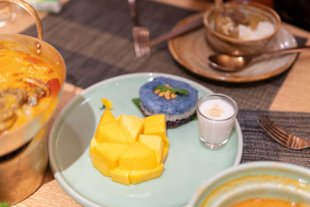 istock Delicious Thailand cuisine named Mango Sticky Rice in the restaurant 1299054684
