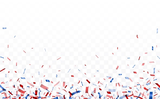 Vector Illustration of Celebration background with red confetti and blue ribbon

eps10