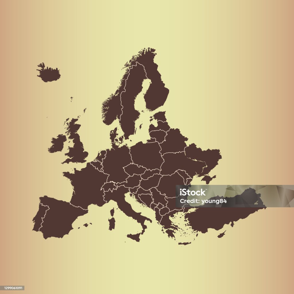 Europe Background Vector Map Of Europe Stock Illustration - Download Image Now - Abstract ...