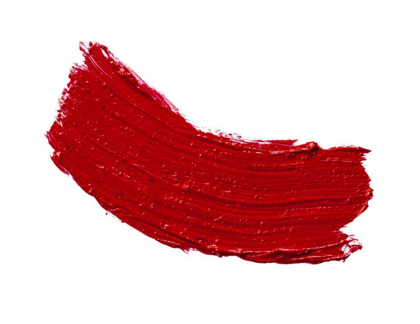 istock Red lipstick smudge stains isolated on white 1299061354