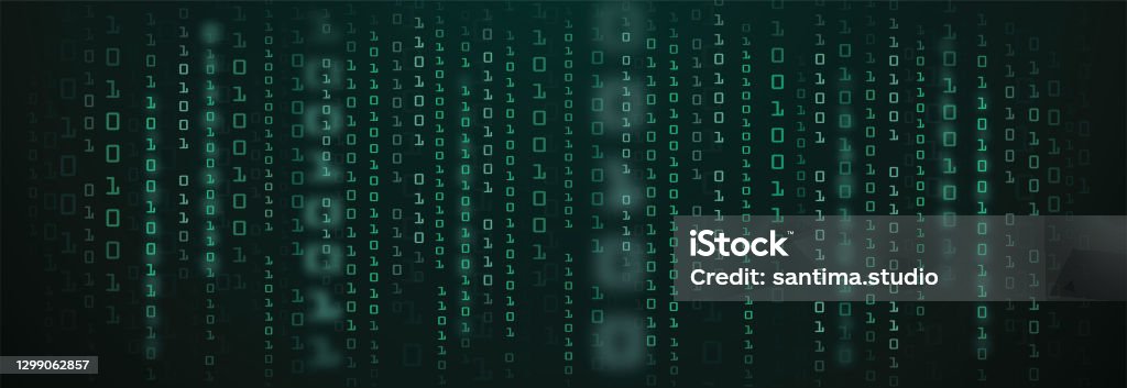 Abstract Technology Background Binary Data And Streaming Binary Code ...