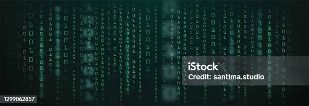 Abstract Technology Background Binary Data And Streaming Binary Code ...