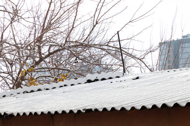 istock Snow on roofs. Winter in the city 1299067012