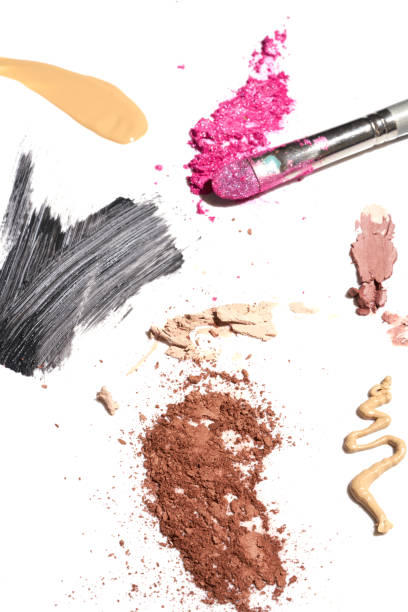 istock makeup beautiful closeup cosmetics mess broken eyeshadow for art. Background for makeup artists 1299067926