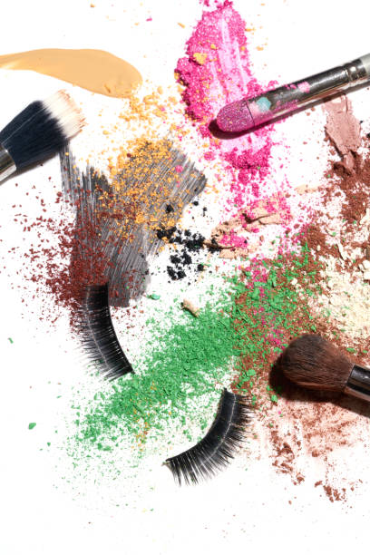 istock makeup beautiful closeup cosmetics mess broken eyeshadow for art. Background for makeup artists 1299068069