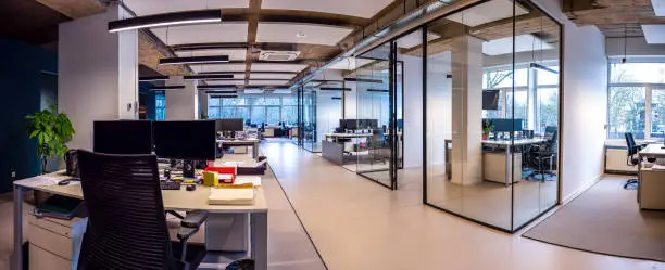 Photo of Interior Of An Empty Modern Loft Office open space