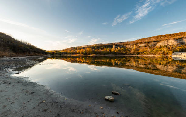 Before sunset at Tuzlata lake near Balchik town. Bulgaria Europe.