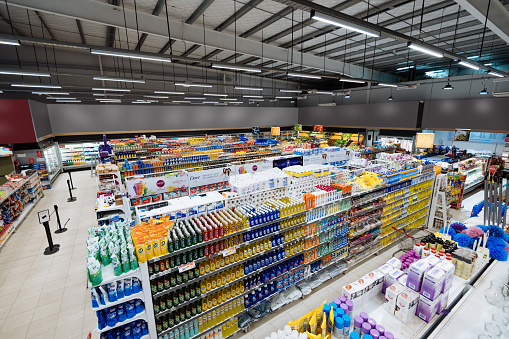 Shopping in modern supermarket