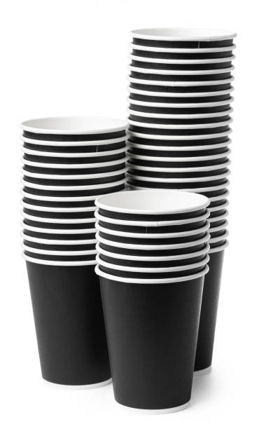 istock Disposable paper cups isolated on white background 1299073039