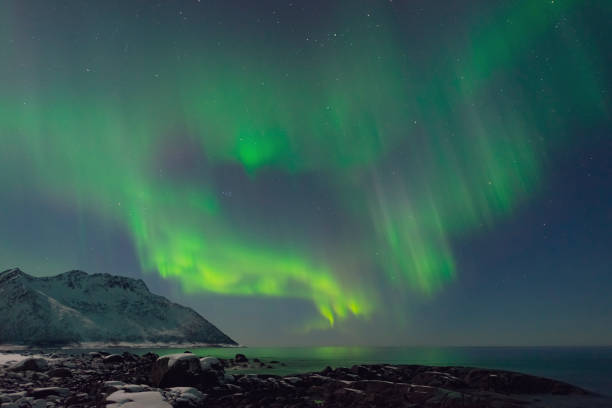 istock Aurora Northern Polar light in night sky over Northern Norway 1299077429