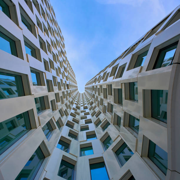 Berlin, Germany – September 19, 2020: View of the skyscraper Upper West at Breitscheidplatz in Berlin from below