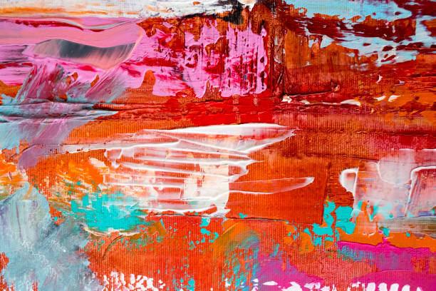 istock Painting Artistic bright color oil paint texture abstract artwork. Modern futuristic pattern for grunge wallpaper, interior, album, flyer cover, poster, booklet background. Creative graphic design 1299082487