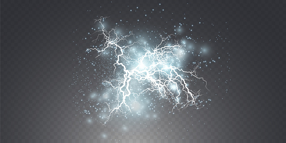 Lightning Explode Lightning Lightning Lightning Collision Powerful Electrical Explosion ...