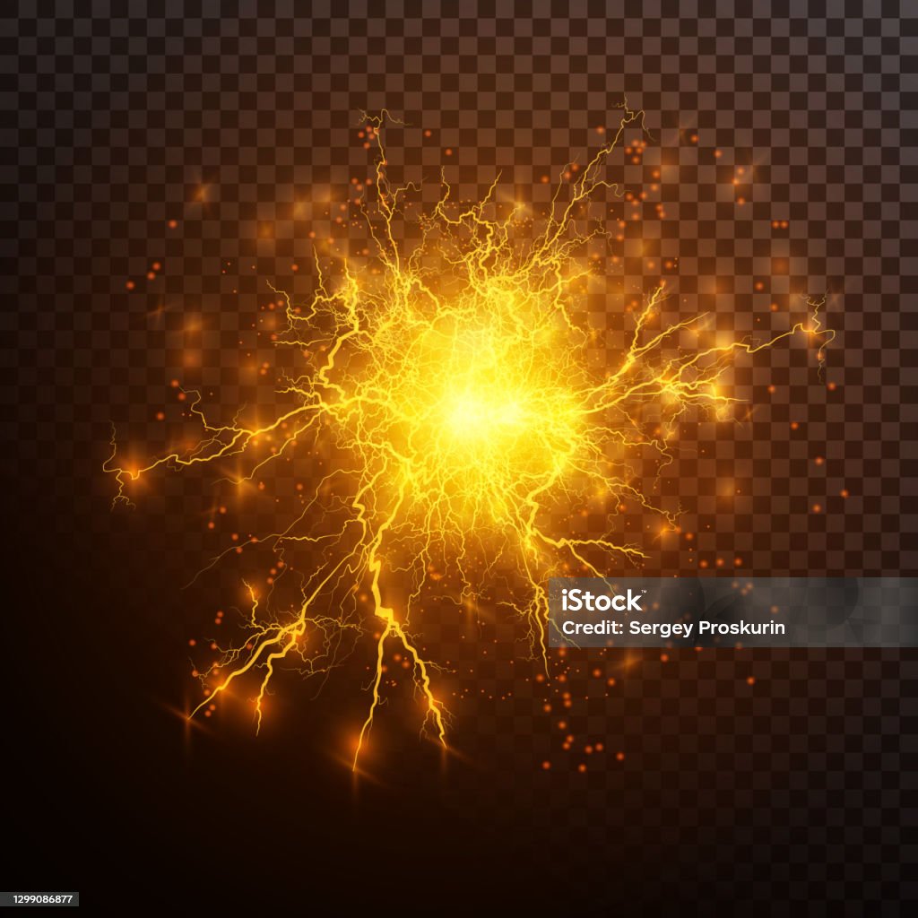 Lightning Explode Lightning Lightning Lightning Collision Powerful Electrical Explosion ...