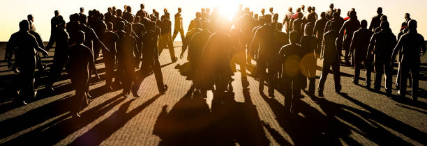 istock Large crowd of commuters 3d render concept 1299086958