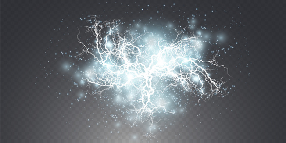 Lightning Coliding Lightning Lightning Lightning Collision Powerful Electrical Explosion ...