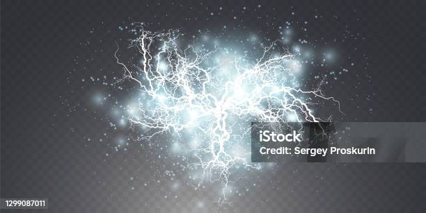 Lightning Explode Lightning Lightning Lightning Collision Powerful Electrical Explosion ...