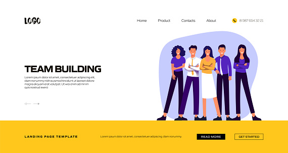 Team Building Concept Vector Illustration for Landing Page Template, Website Banner, Advertisement and Marketing Material, Online Advertising, Business Presentation etc.