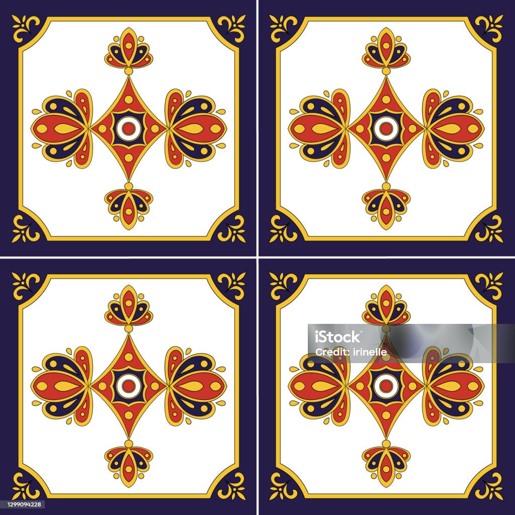 Spanish Abstract Pattern Spanish Tile Pattern Seamless Stock Illustration - Download Image Now ...
