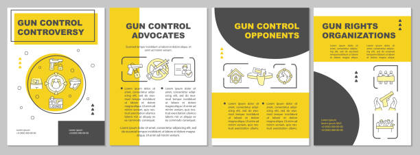 ilustrações, clipart, desenhos animados e ícones de modelo de folheto de oponentes de controle de armas - poster advertise protest presentation