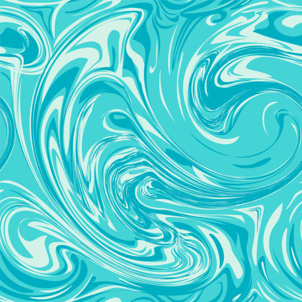 flüssigkeit, marmor, flüssigkeit, tinte, wasserfarbe abstrakte textur vektor muster blau und weiß farbe hintergrund. hand gezeichnete vektor-illustration - water backgrounds blue wave stock-grafiken, -clipart, -cartoons und -symbole