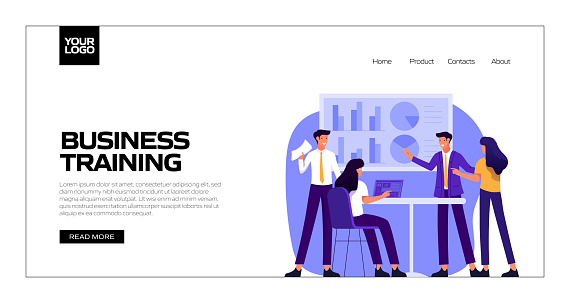 Business Training Concept Vector Illustration for Landing Page Template, Website Banner, Advertisement and Marketing Material, Online Advertising, Business Presentation etc.
