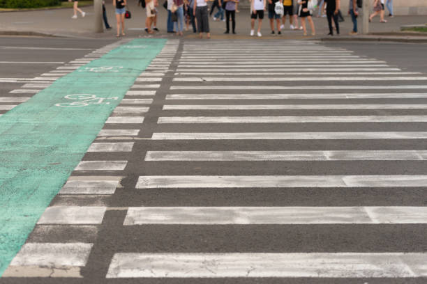 istock Pedestrian crosswalk across the road 1299101458