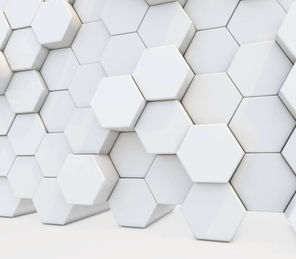 istock 3D abstract background with a wall of extruding hexagons 1299103343
