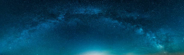 Amazing Panoramic Landscape view of Milky way over Night sky Amazing Panoramic Landscape view of Milky way over Night sky. High quality photo high dynamic range imaging stock pictures, royalty-free photos & images