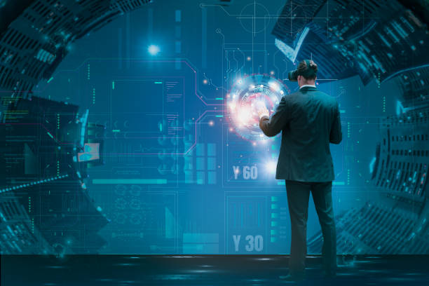 istock Businessman using smart virtual reality or vr glasses,and virtual space,futuristic technology,concept futuristic smart city and 5G, artificial intelligence or AI and internet of things communication 1299107057
