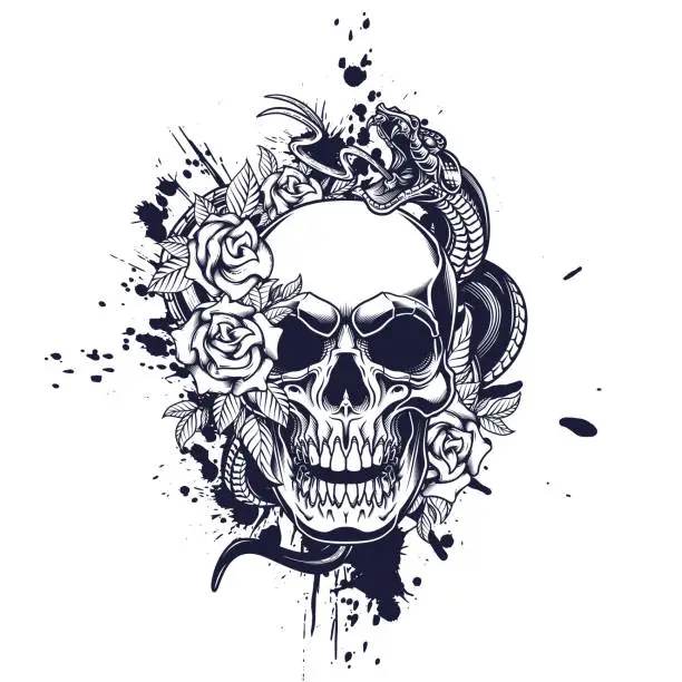 Vector illustration of Skull poster design.