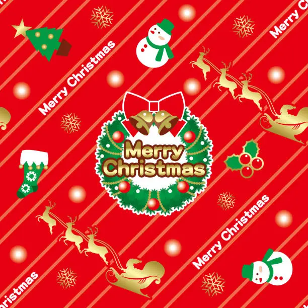 Vector illustration of Wrapping paper for Christmas. Seamless wallpaper pattern.
