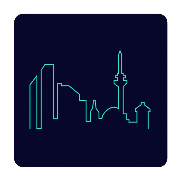 Vector illustration of SMART CITY, Icon in line art style, Easy to edit, Vektor