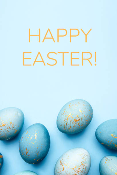 istock Easter frame of eggs painted in blue color. 1299117018