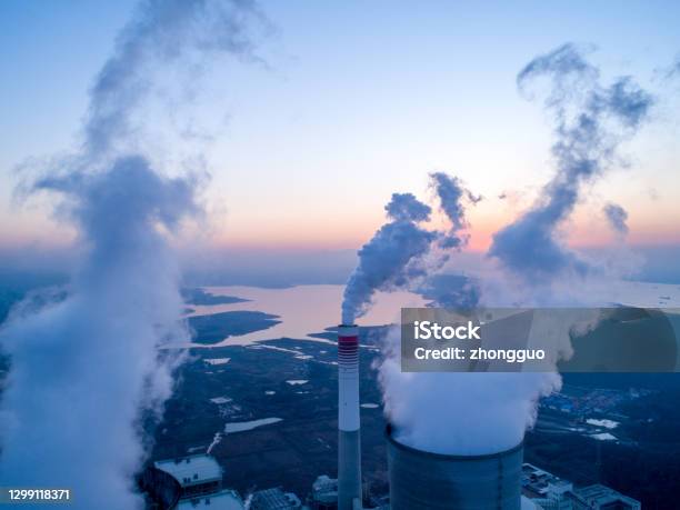 Detail Of A Modern Power Plant Fueled With Coal And Biomass Stock Photo - Download Image Now