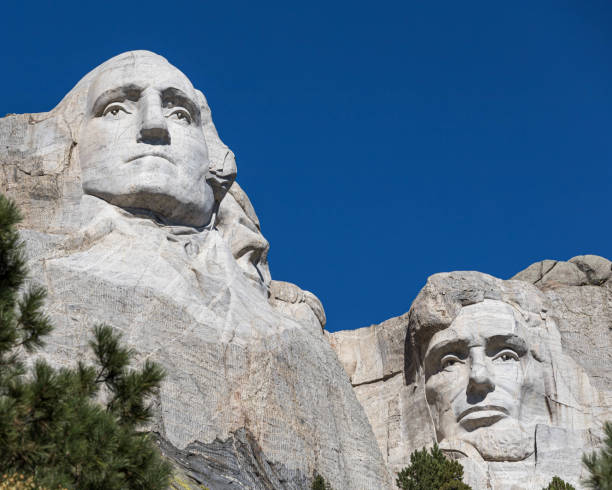memoriale nazionale del monte rushmore - mt rushmore national monument president george washington mountain foto e immagini stock